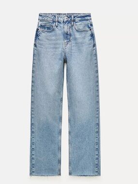 Zara Light Blue Straight-Leg Women’s Jeans